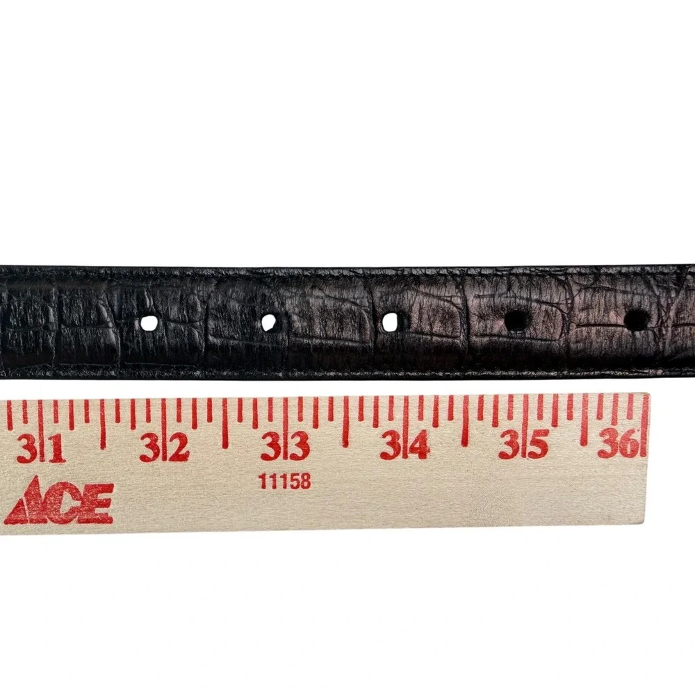 Brighton Womens XL 36‎ Reversible Croc Embossed Leather Western Filigree Belt